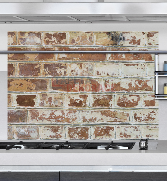 Samolepící panel za sporák Bellacasa Staré cihly, cihlová zeď 67249 / Žáruvzdorná samolepka dekorace do kuchyně koupelny vintage Old Bricks Crearreda (47 x 65 cm)