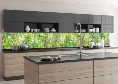 Fototapeta do kuchyně Květinová louka (350 x 60 cm) - to je nová kuchyňská linka jako mávnutím kouzelného proutku - čistě, snadno a rychle