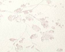 Tapeta fialové větve s listy a květy - grafická moderní vliesová tapeta
