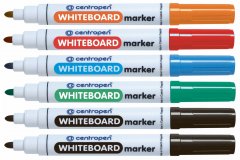 Sada stíratelných popisovačů Centropen WHITEBOARD 855904 na bílé tabule - oranžový, červený, modrý, zelený a 2 černé fixy