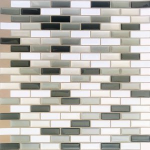 3D samolepící mozaika světle a tmavě šedá, bílá, pravidelná (30 x 30 cm) / silikonové samolepky mozaiky PAVEMOSA