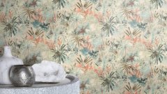 Vliesová tapeta vícebarevná, rostliny, listy, přírodní vzor - vliesová tapeta na zeď Rasch