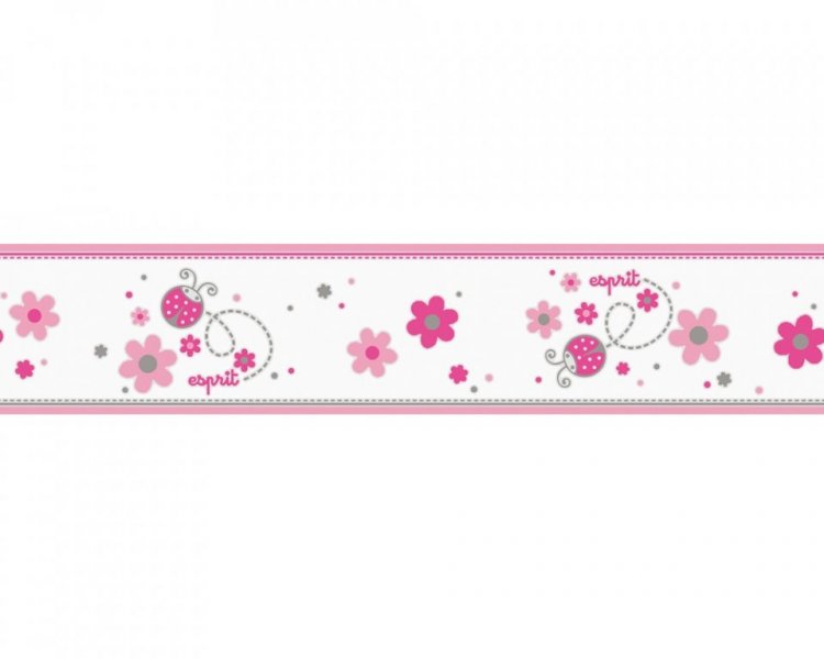 Dětská tapeta bordura 2193-12 růžové berušky / Vliesové bordury tapety pro děti  219312 Esprit Kids 5 (0,13 x 5,00 m) A.S.Création