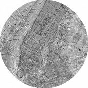 kruhová samolepicí vliesová fototapeta D1-056 - Map New York z kolekce Komar Dots