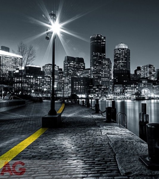 Obrazová vliesová fototapeta noční Manhattan, nábřeží FTNXL-2520 / Vliesové fototapety 2 dílné na zeď Embankment (180 x 202 cm) AG Design