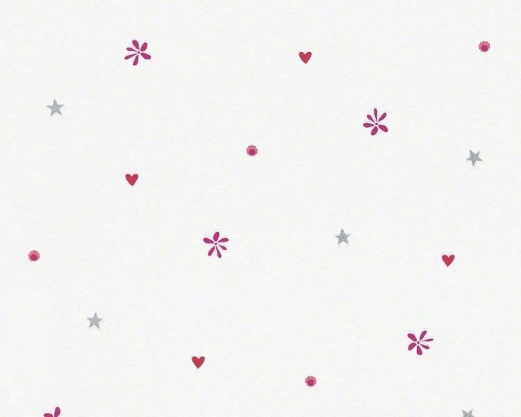 Dětská tapeta 94128-3 růžové kytičky a srdíčka / Vliesové tapety pro děti 941283 Esprit Kids 5 (0,53 x 10,05 m) A.S.Création