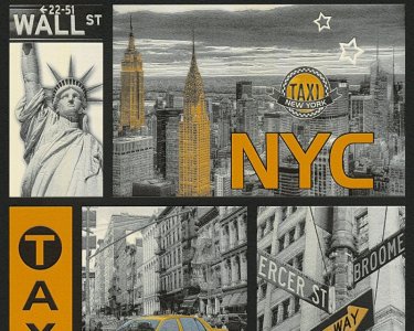 Moderní vinylová tapeta žlutá, černá, taxi NYC 30045-1 / Tapety na zeď 300451 Boys and Girls 6 (0,53 x 10,05 m) A.S.Création
