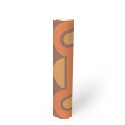 Vliesová tapeta retro, geometrická - hnědá, oranžová 395362 / Tapety na zeď 39536-2 Retro Chic (0,53 x 10,05 m) A.S.Création