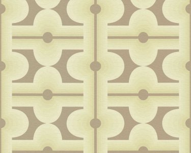 Vliesová tapeta retro, geometrická - hnědá, zelená 395333 / Tapety na zeď 39533-53Retro Chic (0,53 x 10,05 m) A.S.Création