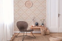 Vliesová tapeta retro, geometrická - béžová, krémová, růžová 395315 / Tapety na zeď 39531-5 retro Chic (0,53 x 10,05 m) A.S.Création