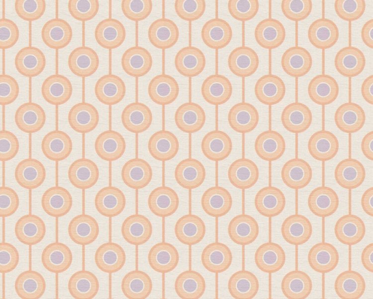 Vliesová tapeta retro, geometrická - fialová, oranžová 395375 / Tapety na zeď 39537-5 retro Chic (0,53 x 10,05 m) A.S.Création