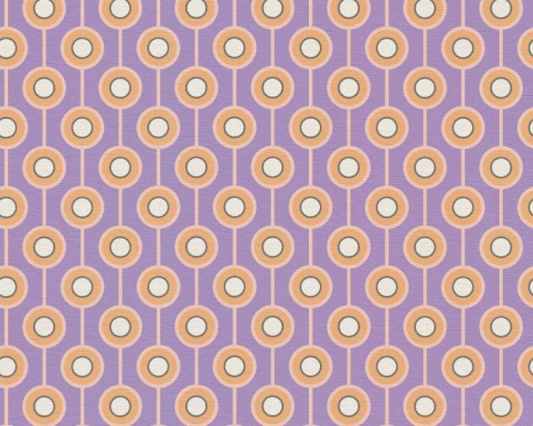 Vliesová tapeta retro, geometrická - růžová, fialová, oranžová 395372 / Tapety na zeď 39537-2 retro Chic (0,53 x 10,05 m) A.S.Création