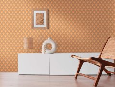 Vliesová tapeta retro, geometrická - hnědá, žlutá, oranžová 395384 / Tapety na zeď 39538-4 retro Chic (0,53 x 10,05 m) A.S.Création