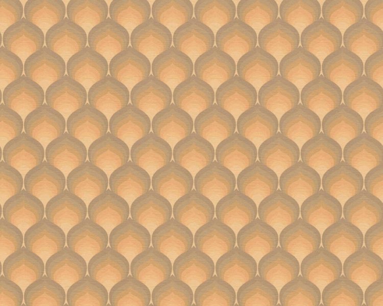 Vliesová tapeta retro, geometrická - hnědá, žlutá, oranžová 395384 / Tapety na zeď 39538-4 retro Chic (0,53 x 10,05 m) A.S.Création