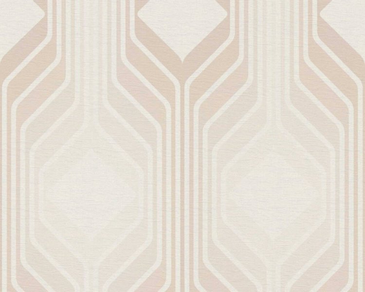 Vliesová tapeta retro, geometrická - béžová, krémová 395324 / Tapety na zeď 39532-4 retro Chic (0,53 x 10,05 m) A.S.Création