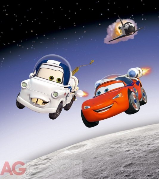 Fototapeta Auta ve vesmíru FTDNXL-5104 / Fototapety 2 dílné Disney Cars in Space (180 x 202 cm) AG Design