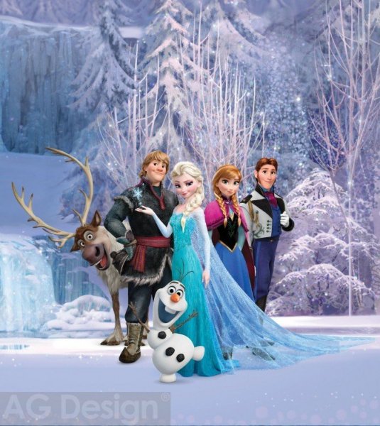 Vliesová fototapeta pro děti Ledové království FTDNXL-5139 / Dětské fototapety na zeď Disney Frozen (180 x 202 cm) AG Design