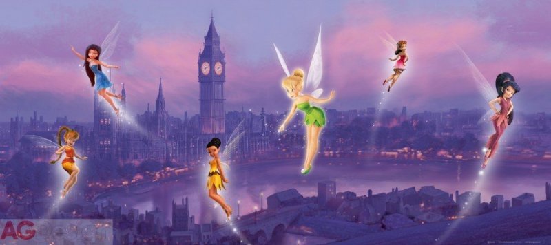 Fototapeta dětská 1-dílná FTDNH-5306 / Fototapety dětské Disney Fairies in London (202 x 90 cm) AG Design