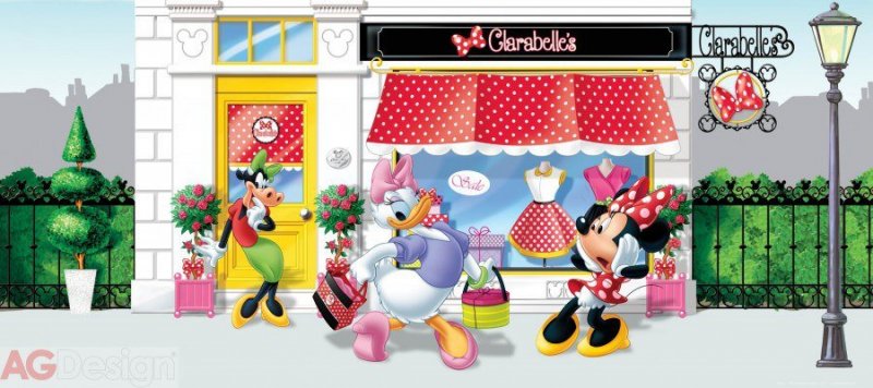 Vliesová fototapeta dětská Minnie FTDNH-5322 / Dětské obrazové tapety na zeď Disney Minnie Mouse (202 x 90 cm) AG Design