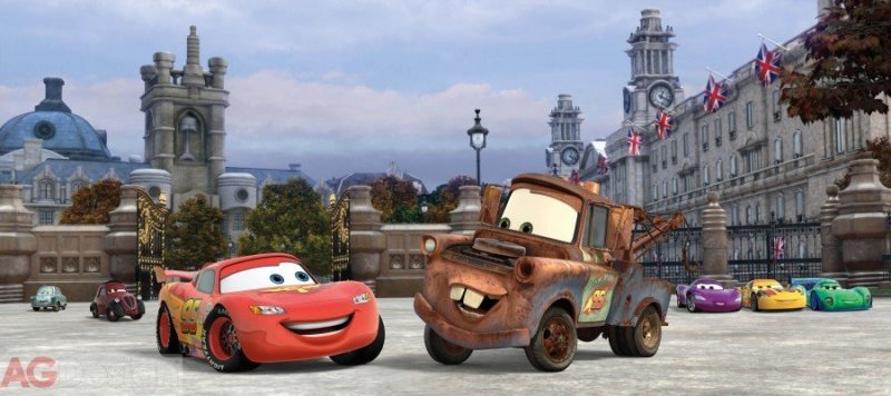 Vliesová fototapeta dětská Auta v Londýně FTDNH-5324 / Vliesové fototapety dětské  Disney Cars in London (202 x 90cm) AG Design