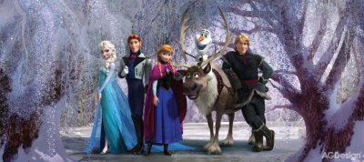 Vliesová fototapeta dětská Ledové království FTDNH-5347 / Dětské obrazové tapety na zeď Disney Frozen (202 x 90 cm) AG Design