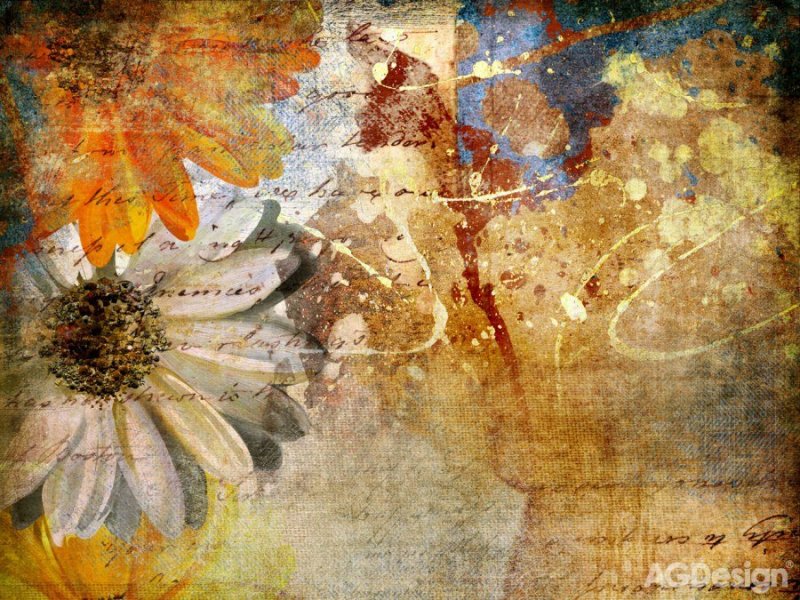 Vliesová fototapeta Malované květiny FTNXXL-0335 / fototapety na zeď  Floral Painting (360 X 270 cm) AG Design