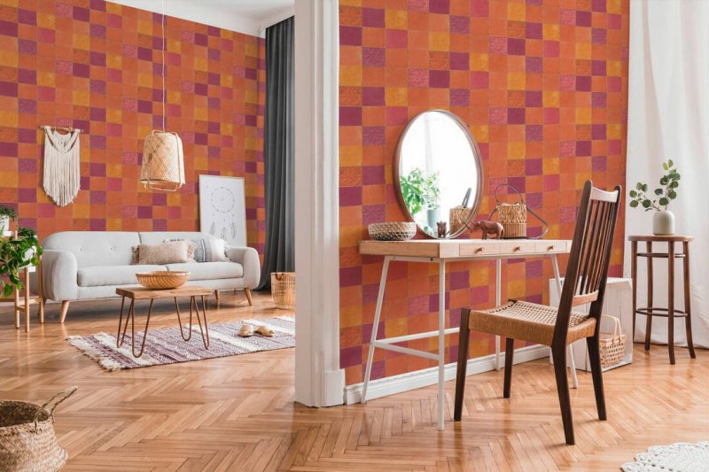 Vliesová tapeta 374065 oranžová, červená, dlaždice / Tapety na zeď 37406-5 New Walls (0,53 x 10,05 m) A.S.Création