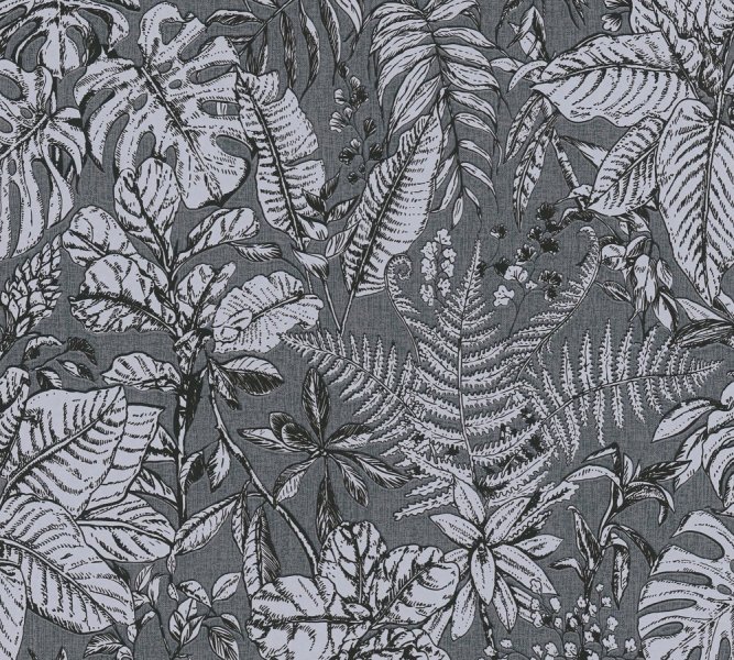 Vliesová tapeta listy, květinový vzor, šedá, bílá barva 375205 / Tapety na zeď 37520-5 Daniel Hechter 6 (0,53 x 10,05 m) A.S.Création