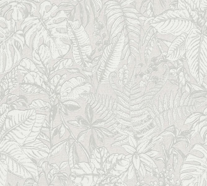 Vliesová tapeta listy, květinový vzor, šedá, bílá barva 375201 / Tapety na zeď 37520-1 Daniel Hechter 6 (0,53 x 10,05 m) A.S.Création