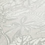 Vliesová tapeta na zeď šedá, bílá, květiny, listy, květinový vzor. Moderní vliesová tapeta z kolekce Daniel Hechter 6