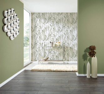 Vliesová tapeta 36712-3 bílé, zelené listy / Vliesové tapety na zeď 367123 Flavour (0,53 x 10,05 m) A.S.Création
