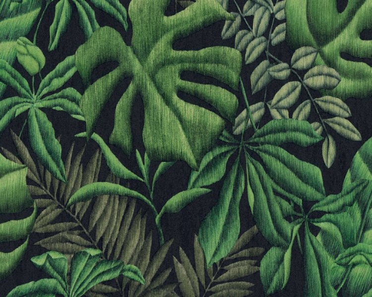 Vliesová tapeta 370331 zelené tropické listy / Tapety na zeď 37033-1 Greenery (0,53 x 10,05 m) A.S.Création