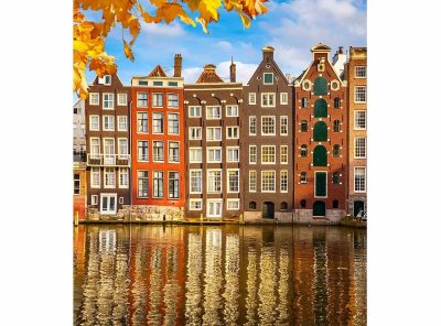 Vliesová fototapeta Domy v Amsterdamu 225 x 250 cm + lepidlo zdarma / MS-3-0024 vliesové fototapety na zeď DIMEX