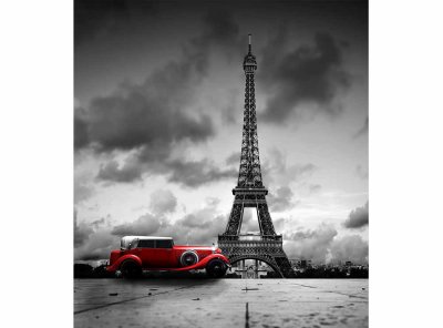 Vliesová fototapeta Retro auto v Paříží 225 x 250 cm + lepidlo zdarma / MS-3-0027 vliesové fototapety na zeď DIMEX