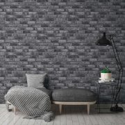 Vliesová tapeta vzor cihly v kombinaci černé a šedé barvy - vliesová tapeta na zeď od A.S.Création