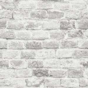 Vliesová tapeta přírodní kámen, cihly, bílá, šedá, 388144 / Tapety na zeď 38814-4 Bricks & Stones (0,53 x 10,05 m) A.S.Création