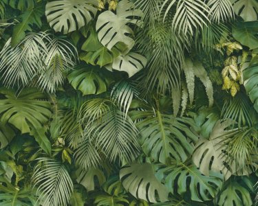 Vliesová tapeta 372802 palmové, fikusové listy zelené / Tapety na zeď 37280-2 Greenery (0,53 x 10,05 m) A.S.Création