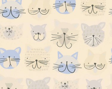 Dětská papírová tapeta 36754 1 modré, šedé kočky / Papírové tapety pro děti 367541 Boys and Girls 6 (0,53 x 10,05 m) A.S.Création