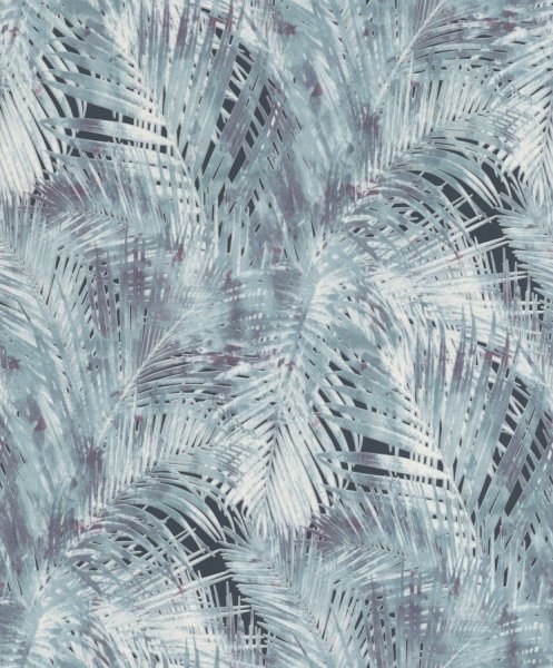 Vliesová tapeta 805321 modrá, tyrkysová, palmové listy / Tapety na zeď Hotspot (0,53 x 10,05 m) Rasch