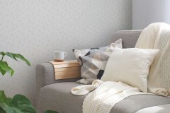 Vliesová tapeta s jemným shabby chic květinovým vzorem - modrá, krémová, šedá - matná, mírně strukturovaná vliesová tapeta na zeď od A.S.Création z kolekce Maison Charme