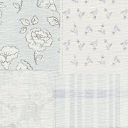Vliesová tapeta s květinovým kostkovaným vzorem, venkovský styl – modrá, šedá, bílá - matná, mírně strukturovaná vliesová tapeta na zeď od A.S.Création z kolekce Maison Charme