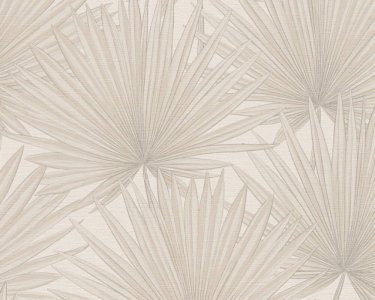 Vliesová tapeta béžovo-krémové palmové listy 390902 / Tapety na zeď 39090-2 Antigua (0,53 x 10,05 m) A.S.Création