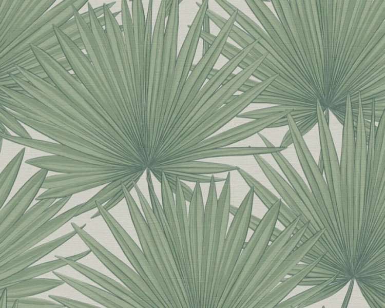 Vliesová tapeta zelené palmové listy 390901 / Tapety na zeď 39090-1 Antigua (0,53 x 10,05 m) A.S.Création