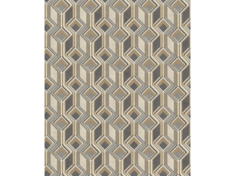 Vliesová tapeta černá, šedá - geometrická, retro 746532 / Tapety na zeď Indian style (0,53 x 10,05 m) Rasch