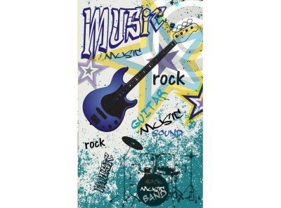 Vliesová fototapeta Modrá kytara 150 x 250 cm + lepidlo zdarma / MS-2-0323 vliesové fototapety na zeď DIMEX