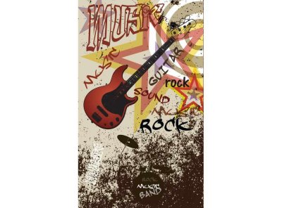 Vliesová fototapeta Červená kytara 150 x 250 cm + lepidlo zdarma / MS-2-0324 vliesové fototapety na zeď DIMEX