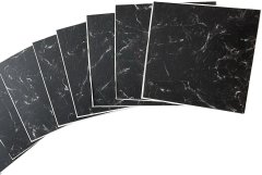 Samolepicí podlahové PVC dlaždice DECO FLOOR černý mramor se strukturou DF0031