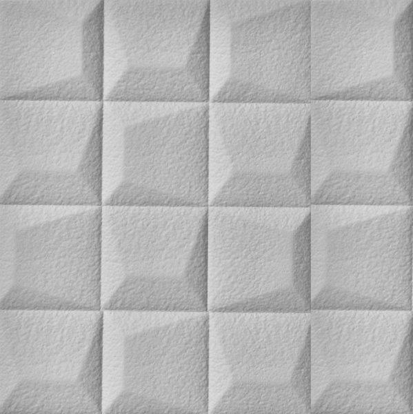 Samolepicí 3D dekorace imitace šedé kůže, kostky, rozměr 34 cm x  34 cm x 4-7 mm / obklad na stěnu LEA601