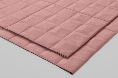 Samolepicí 3D dekorace ze sametu, veluru,  růžové čtverce, rozměr 1,4 m x  0,69 m x 4-7 mm / obklad na stěnu VEL014