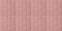 Samolepicí 3D dekorace ze sametu, veluru,  růžové čtverce, rozměr 1,4 m x  0,69 m x 4-7 mm / obklad na stěnu VEL014